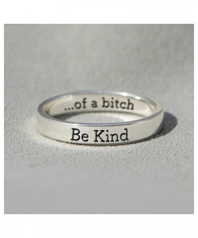 Be Kind of A Bitch Ring, Stainless Steel Engraved Saying Ring, Personalized Friendship Ring for Women, Stylish Jewelry Gift f...