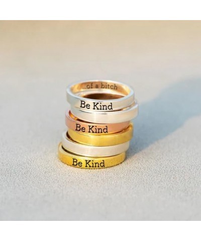 Be Kind of A Bitch Ring, Stainless Steel Engraved Saying Ring, Personalized Friendship Ring for Women, Stylish Jewelry Gift f...