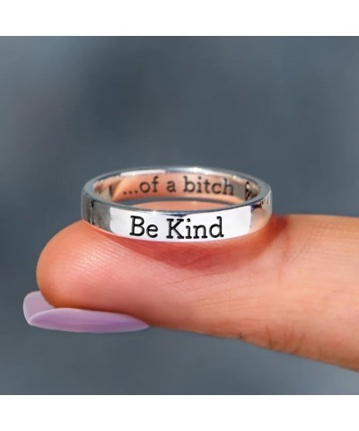 Be Kind of A Bitch Ring, Stainless Steel Engraved Saying Ring, Personalized Friendship Ring for Women, Stylish Jewelry Gift f...