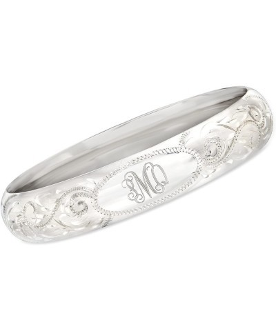 Sterling Silver Personalized Scrollwork Bangle Bracelet 8-inch (Plain) $85.68 Bracelets