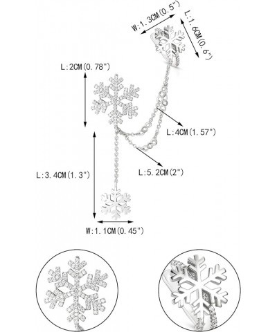 Snowflake Earring for Women Girls Austrian Crystal Winter Party Flower Snowflake Pierced Hook Dangle Earrings Jewelry for Chr...