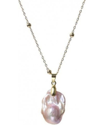 14K Sterling Silver Freshwater Baroque Pink Pearl Necklace for Girlfriend/Mom/Wife $30.59 Necklaces