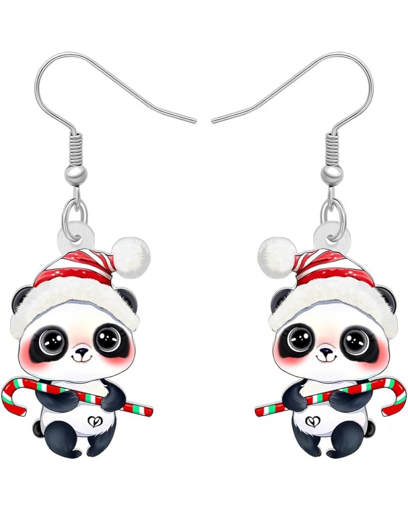 Acrylic Christmas Cute Panda Bear Earrings Dangle Jewelry For Women Teen Girls Charm Gifts Christmas Panda B $6.47 Earrings