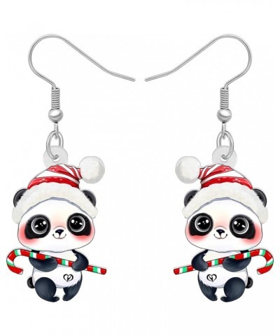 Acrylic Christmas Cute Panda Bear Earrings Dangle Jewelry For Women Teen Girls Charm Gifts Christmas Panda B $6.47 Earrings