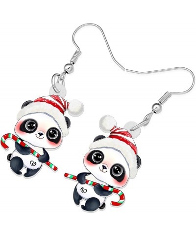 Acrylic Christmas Cute Panda Bear Earrings Dangle Jewelry For Women Teen Girls Charm Gifts Christmas Panda B $6.47 Earrings