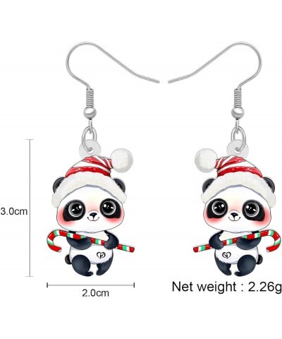 Acrylic Christmas Cute Panda Bear Earrings Dangle Jewelry For Women Teen Girls Charm Gifts Christmas Panda B $6.47 Earrings