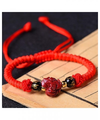 Feng Shui Cinnabar Red String Wealth Bracelet 12 Zodiac Animals Pendant Charm Bracelet Healing Crystal Reiki Chakra Bracelet ...