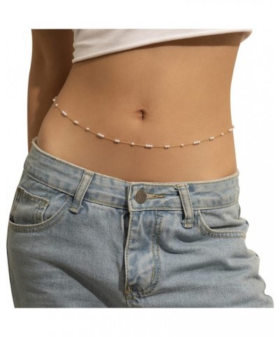 Simple Belly Chain Gold Pearl Waist Chains summer beach Sexy Body Jewelry Chain for Women and Girls Gold $6.97 Body Jewelry