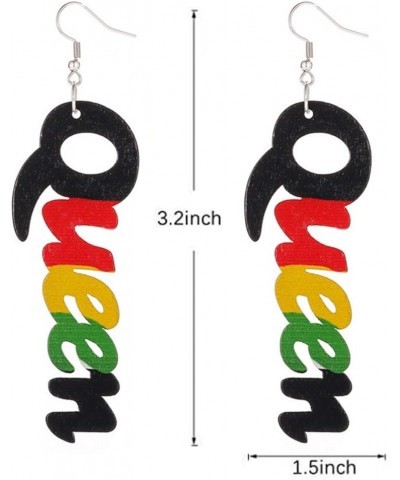 2 Pairs Afrocentric African Wood Earrings African Wooden Dangle Text Earrings Natural Ethnic Earrings Black+Colors $5.50 Earr...