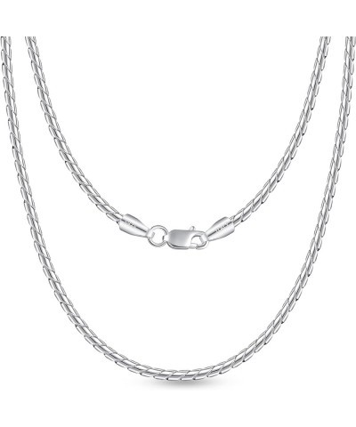 925 Sterling Silver Clasp 2.5/3/4mm Mariner/Round Chain Necklace for Men Women Diamond Cut 16/18/20/22/24/26/28/30 Inch 24 In...