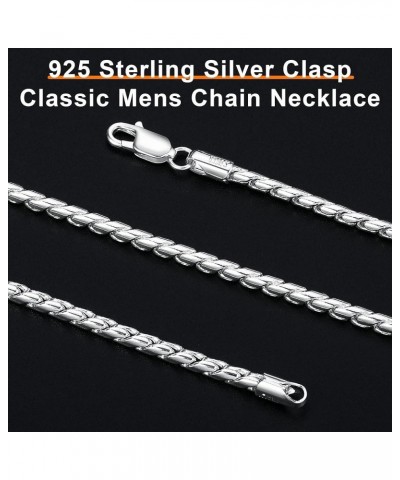 925 Sterling Silver Clasp 2.5/3/4mm Mariner/Round Chain Necklace for Men Women Diamond Cut 16/18/20/22/24/26/28/30 Inch 24 In...