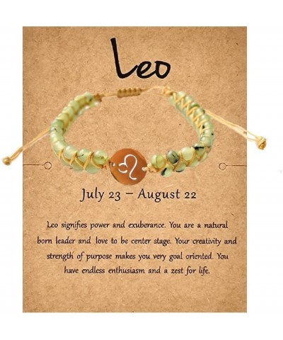 Zodiac Sign Bracelet Jewelry Gifts for Women Girls Natural Stone Bracelet Leo $7.14 Bracelets