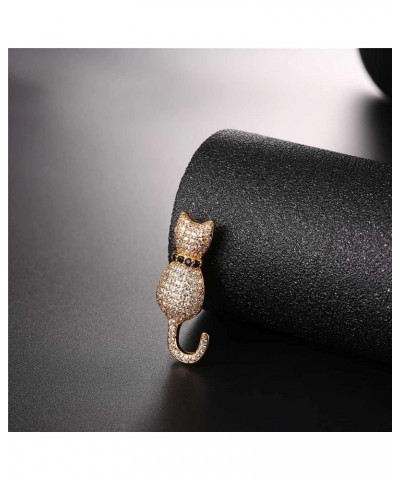 Men Women Pin Brooches Platinum/18K Gold Plated Personalized Animal Cat/Frog/Africa Map/Owl Corsage F.Diamond Cat/Gold $9.51 ...