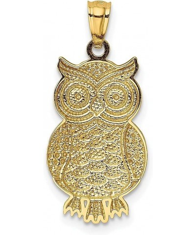 14k Yellow Gold Owl Necklace Charm Pendant Bird Fine Jewelry For Women Gifts For Her $69.28 Necklaces