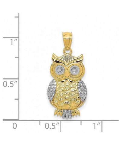 14k Yellow Gold Owl Necklace Charm Pendant Bird Fine Jewelry For Women Gifts For Her $69.28 Necklaces