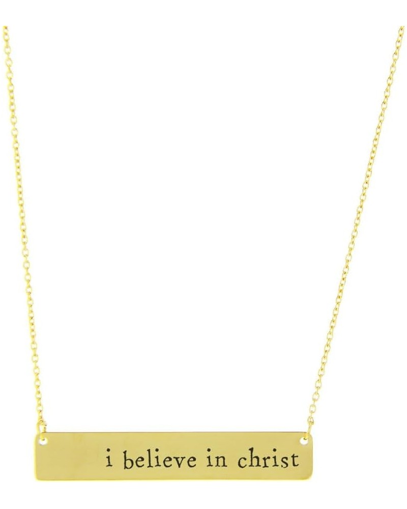 I Believe in Christ Bar Necklace - LDS Jewelry - LDS Necklace Stamping Nico Font Gold $15.07 Necklaces