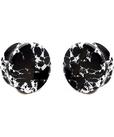 soscene Ear gauges Black Imperial jasper organic stone plugs 10MM-00 GAUGE $7.79 Others