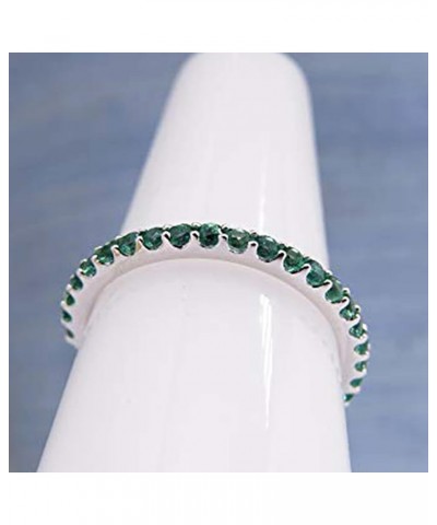 Round Lab Created Emerald Eternity Style Wedding Band for Women in 18K Gold 8.5 White Gold $118.31 Rings