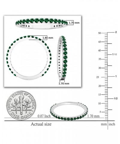 Round Lab Created Emerald Eternity Style Wedding Band for Women in 18K Gold 8.5 White Gold $118.31 Rings