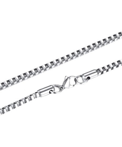 Box Chain Necklace for Men Women Stainless Steel Rock Hip Hop Collarbone Chain Jewelry Width 3mm Silver 65.0 Centimeters $8.8...