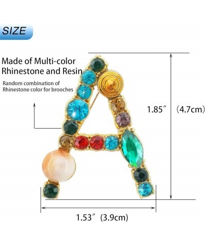 Letter Brooch Pins Initial Colorful Rhinestone Resin Brooch for Women Crafts Breastpin Gold A-Z Gold U $7.79 Brooches & Pins