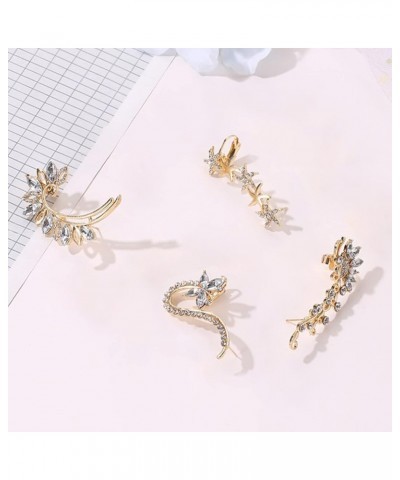 Butterfly Ear Cuff for Women Butterfly Tassel Style Zircon Earrings No Piercing Clip Earrings Sparkling Rhinestone Climber Ea...