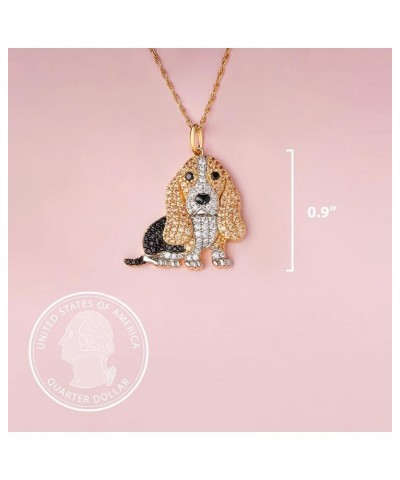 Dog Breed Pendant Necklace for Women and Girls - Genuine Gemstone and Cubic Zirconia Puppy Charm, Premium Sterling Silver Jew...