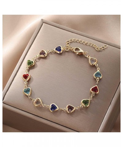 Women's Rhinestone Decor Bracelet Fashionable Alloy Bracelets String Chain Charm Jewelry Bangle for Women Girls Gifts Gold $5...