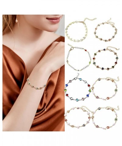 Women's Rhinestone Decor Bracelet Fashionable Alloy Bracelets String Chain Charm Jewelry Bangle for Women Girls Gifts Gold $5...