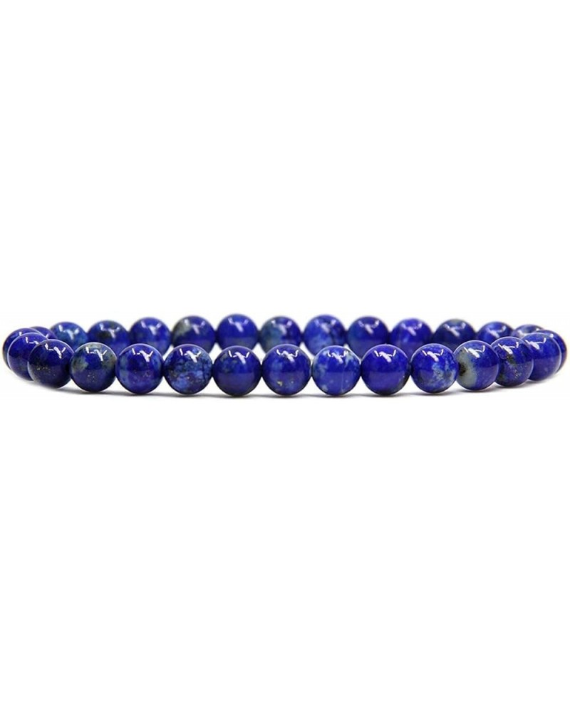 Handmade Gem Semi Precious Gemstone 6mm Round Beads Stretch Bracelet 7" Unisex A Grade Lapis Lazuli $9.71 Bracelets