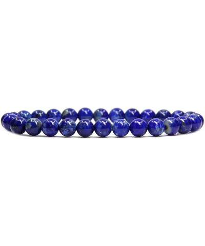 Handmade Gem Semi Precious Gemstone 6mm Round Beads Stretch Bracelet 7" Unisex A Grade Lapis Lazuli $9.71 Bracelets