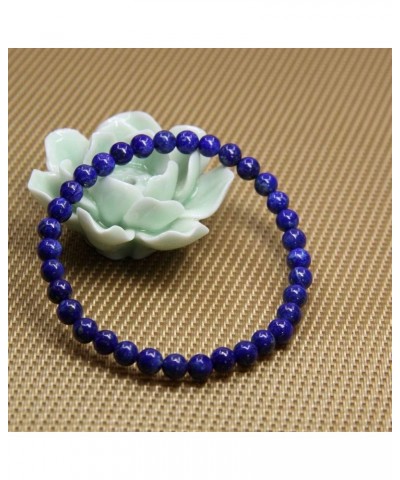 Handmade Gem Semi Precious Gemstone 6mm Round Beads Stretch Bracelet 7" Unisex A Grade Lapis Lazuli $9.71 Bracelets