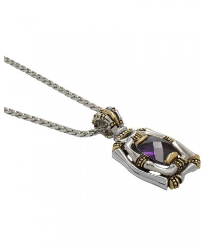 Purple Enhancer Cubic-Zirconia Pendant 18" Necklace Made In The USA $68.20 Pendants