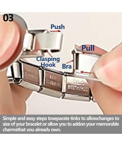 Strawberry-U 10mm*9mm Italian Charm Bracelet Link, Modular Stainless Steel Link, Neutral Style Bracelet Links for Woman Man t...