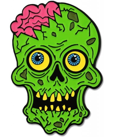 Green Zombie Skull and Brains Horror Halloween Enamel Lapel Pin 5 Pack Green Zombie Skull $6.19 Brooches & Pins