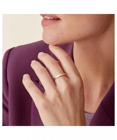 14K Gold Plated Chunky Signet Ring for Women | Women's Stackable Bands 9 Yellow Gold $9.69 Rings