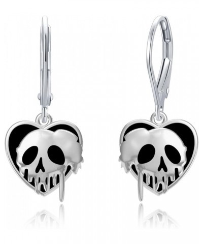 Skull/Pumpkin/Skeleton Hand/Ghost/Spider Earrings 925 Sterling Silver Halloween Heart Dangle Drop Leverback Earrings Gothic P...