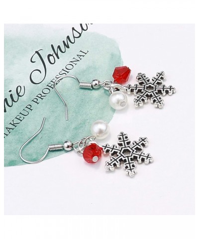 4 Pairs Christmas Drop Dangle Earrings Set Gifts for Women Including Christmas Tree Bells Snowflake Snowman Snowflake Snowman...