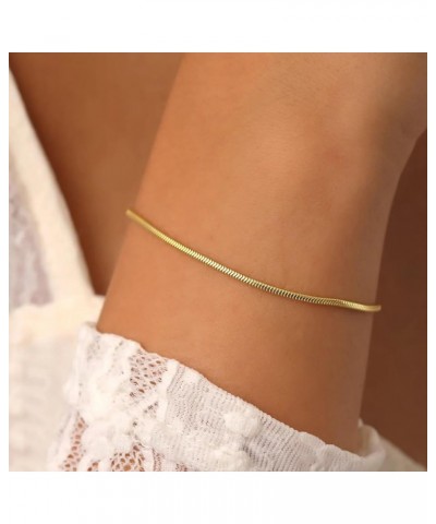 18K Gold Plated Cross Bracelet for Women Dainty Pearl Beaded Bracelet for Girls Minimalist Layering Link Chain Bracelets Tren...