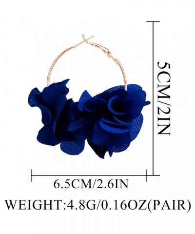 Colorful Flower Earrings White Floral Hoop Earrings Elegant Camellia Huggie Earrings Jewelry for Women and Girls Blue $7.38 E...