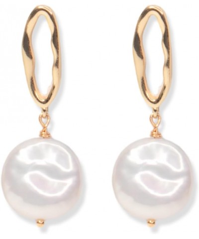 Baroque Pearl Earrings 18K Gold Plated Drop Dangle Earrings for Women Freshwater Pearl Earrings Daily Jewelly for Women Girls...