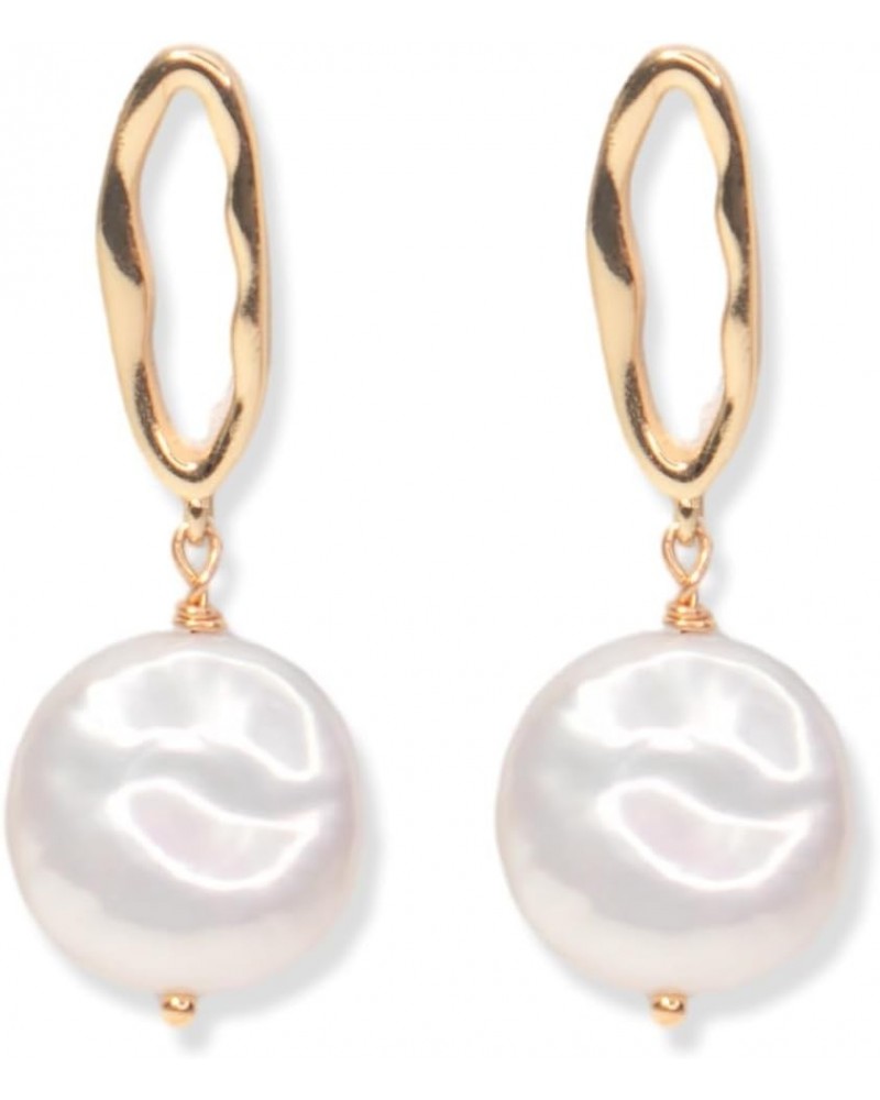 Baroque Pearl Earrings 18K Gold Plated Drop Dangle Earrings for Women Freshwater Pearl Earrings Daily Jewelly for Women Girls...