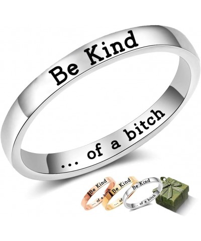 Rings for Women Engraved Ring Inspirational Motivational Be Kind Funny Gift Silver color 11 $14.08 Rings