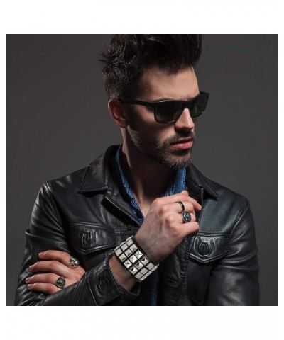 Punk Leather Stud Bracelet - Leather Cuff Biker Bracelet with Studs for Men, Women and Kids $6.62 Bracelets