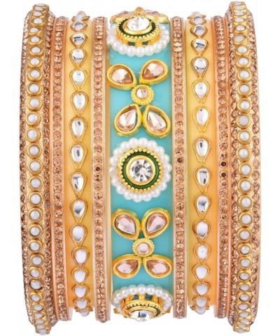 Indian Bridal Bangle Set Rhinestone Traditional CZ Crystal Bangles Faux Pearl Beaded Floral Tear Drop Kundan Bangle Bracelet ...