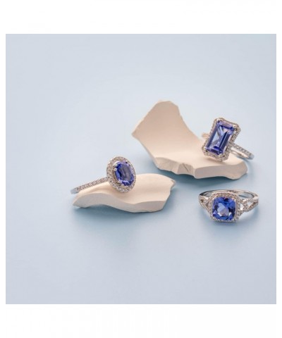 Simulated Tanzanite Ring for Women 925 Sterling Silver, Large 2 Carats Oval Shape 9x7mm, Sizes 5 to 9 $20.15 Rings