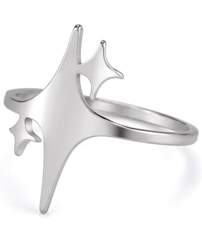 Star Ring Finger Ring Theme of Stars Polish Gold Silver 6-11 Size Stainless Steel Jewelry for Women silver-11 $6.88 Rings