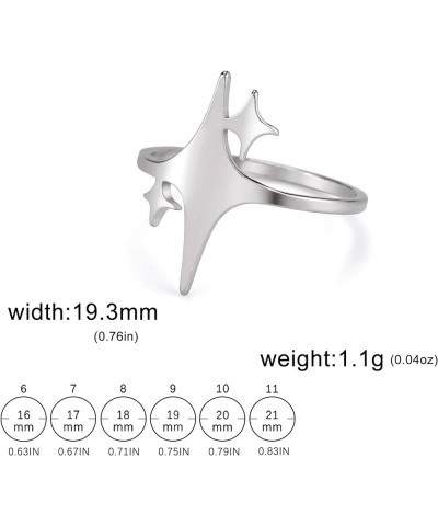 Star Ring Finger Ring Theme of Stars Polish Gold Silver 6-11 Size Stainless Steel Jewelry for Women silver-11 $6.88 Rings