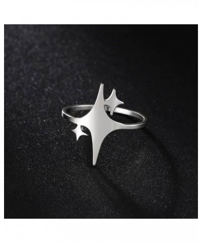 Star Ring Finger Ring Theme of Stars Polish Gold Silver 6-11 Size Stainless Steel Jewelry for Women silver-11 $6.88 Rings