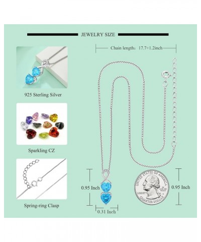 Infinity Heart Birthstone Pendant Necklace 925 Sterling Silver Jewelry Gift for Women Aquamarine $31.34 Necklaces